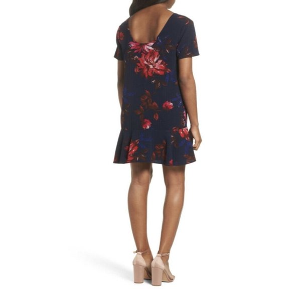 Charles Henry Nordstrom Floral Shift Dress Navy S - Picture 3 of 10